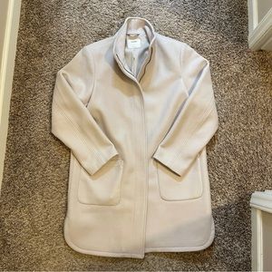 Thigh length full zip peacoat